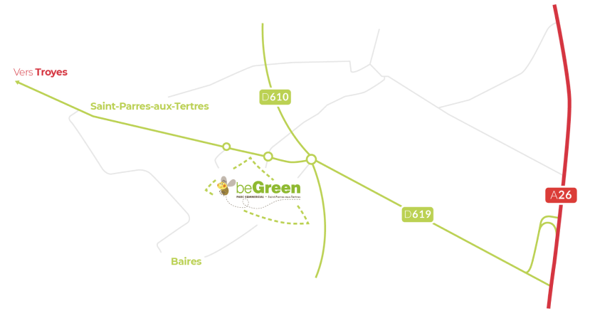 map acces Be Green - Saint Parres